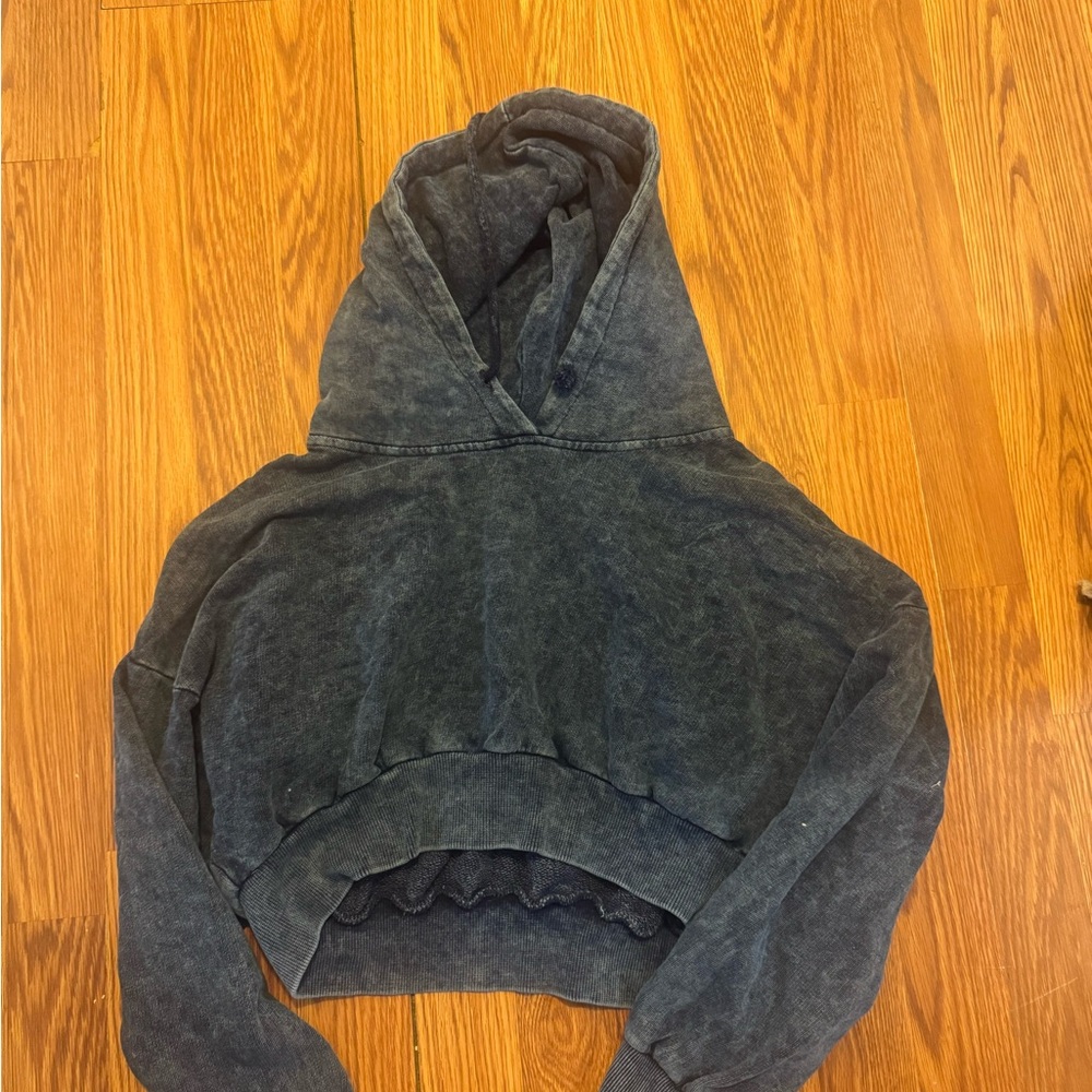 Women's Black Cropped Hoodie